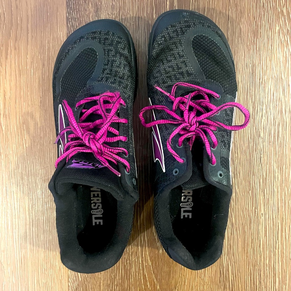 Altra Women's Black Athletic Shoes with Pink Laces